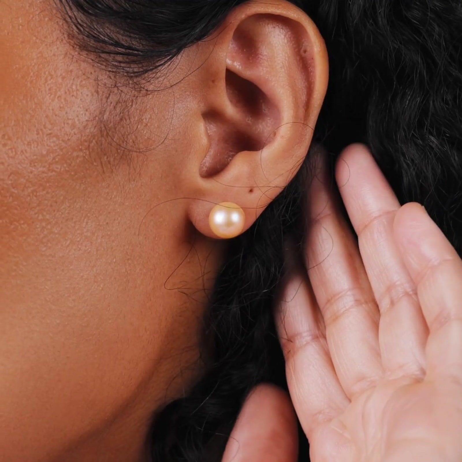 9mm Peach Freshwater Pearl Stud Earrings product video