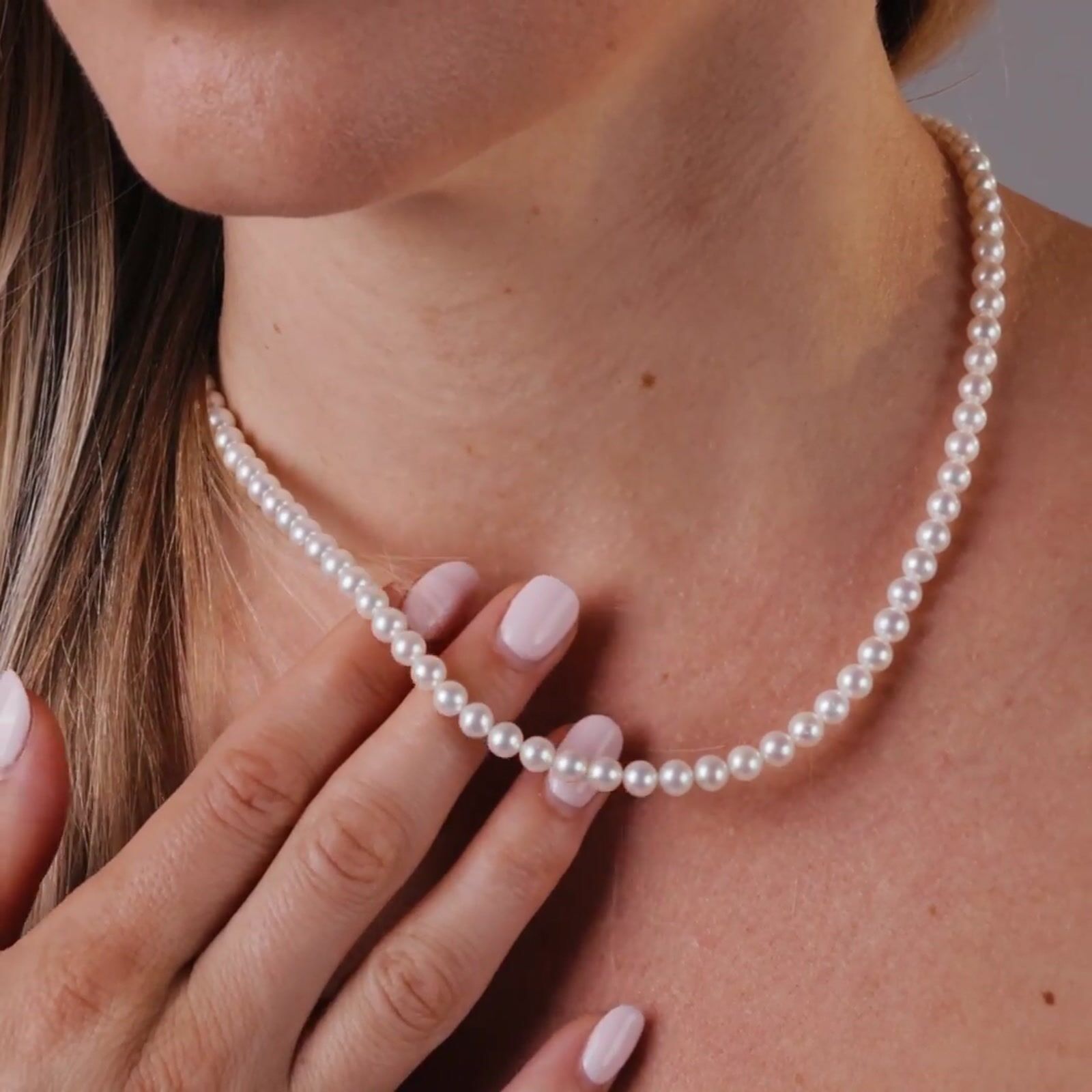 5-6mm White Freshwater Pearl Necklace product video