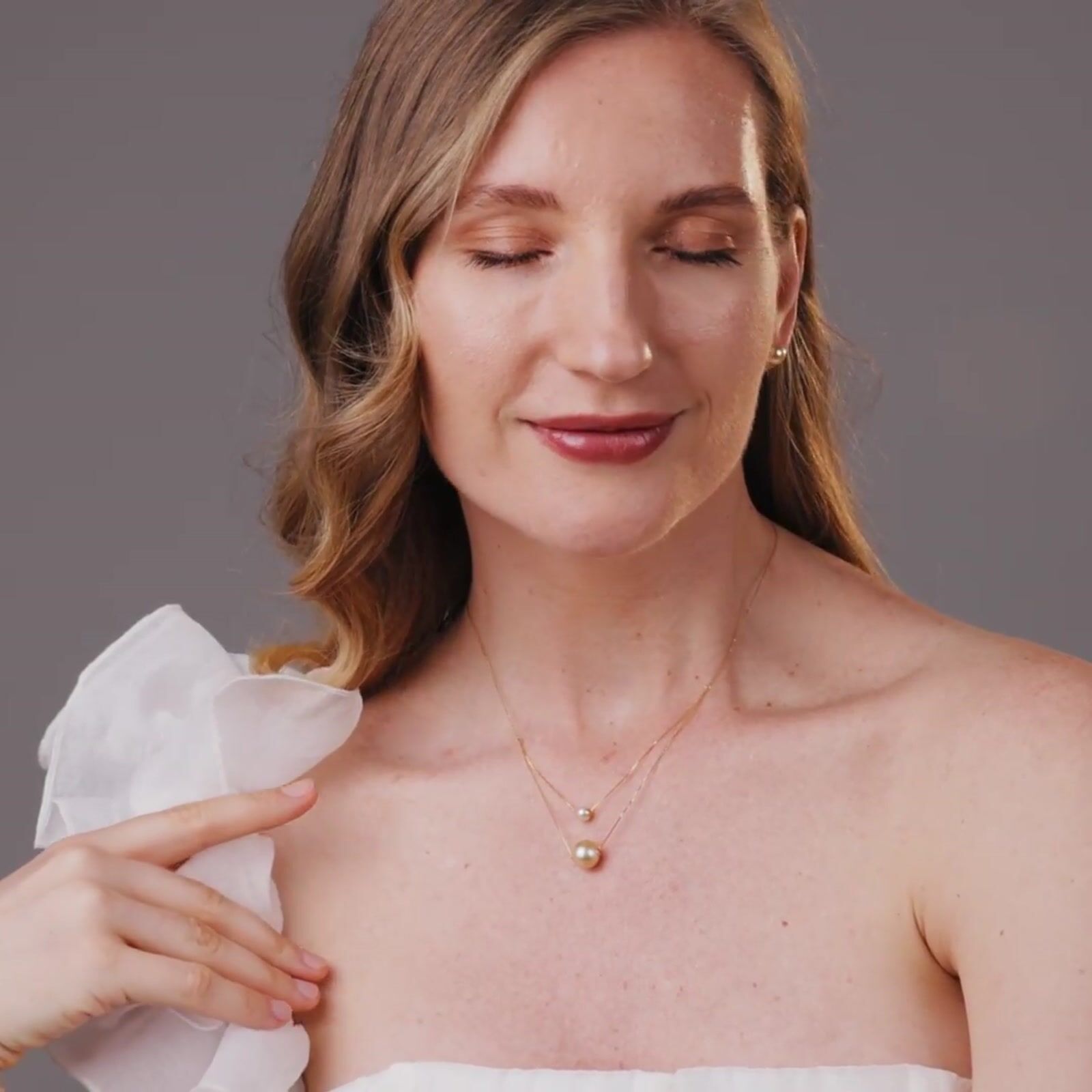 White Akoya & Golden South Sea Pearl Dual Pendant Necklace product video
